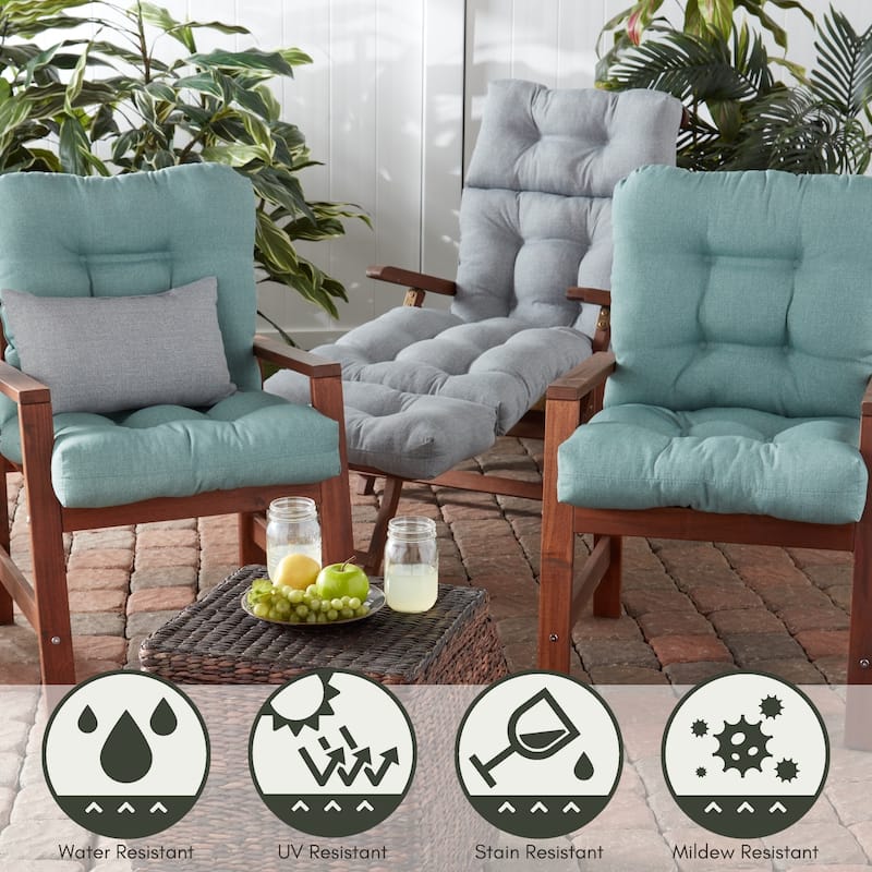 Solid Heathered Outdoor Seat/Back Chair Cushion (Cushion Only)