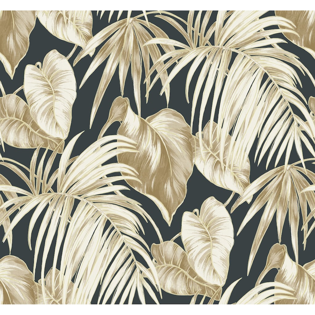 Seabrook Designs Dominica Tropical Leaf Unpasted Wallpaper