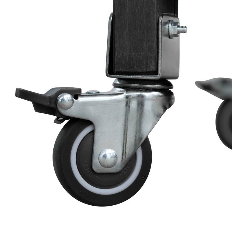 Wood Kitchen Cart with Stainless Steel Top and Spice Rack