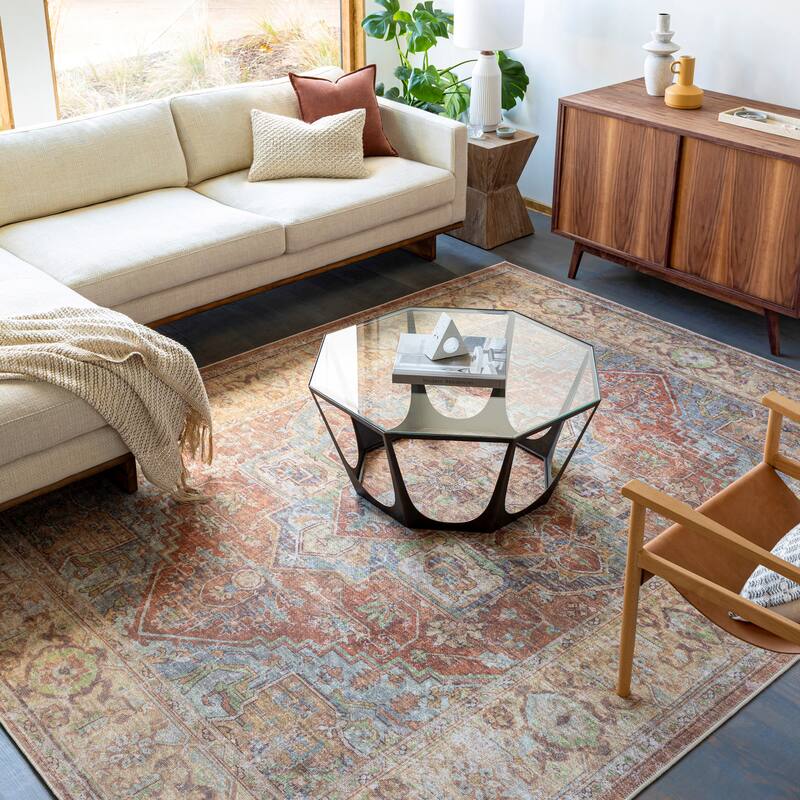 Livabliss Tala Vintage Machine Washable Area Rug - Rust/Denim - 7' 10" x 10' 2"