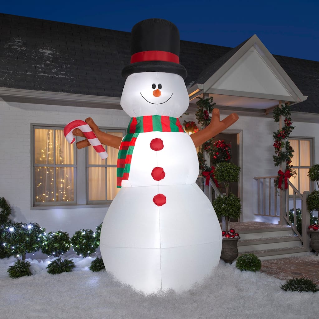 Gemmy Christmas Inflatable Animated Swiveling Snowman, 10 ft Tall
