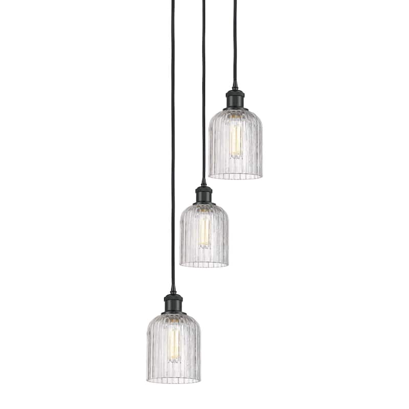 Innovations Lighting 113B-3P-28-12 Bridal Veil Pendant Bridal Veil 3 - Matte Black / Clear