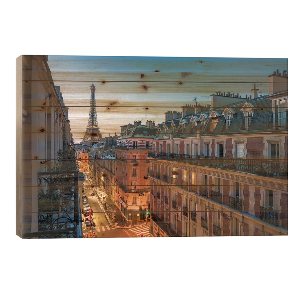 Balcony With A View Print On Wood by Jan Becke - Multi-Color