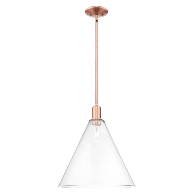 Innovations Lighting Endless Possibilities Arcadia - Berkshire Glass - 1 Light 16" Stem Hung Mini Pendant - Clear/Antique Copper