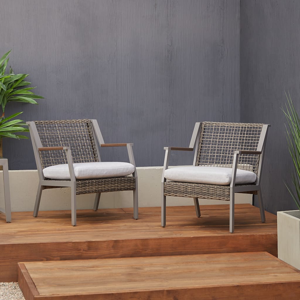 Calvin 25.25" Chair Set of Two Gray by Real Flame