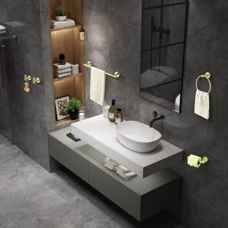 6-PCS Stainless Steel Bathroom Hardware Set,Round Shape