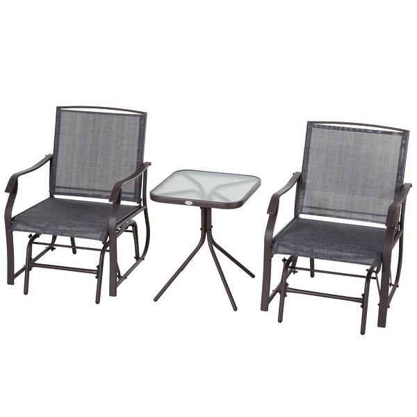 Shop Makan 3 Piece Fabric Glider Chair With Table Set By Havenside