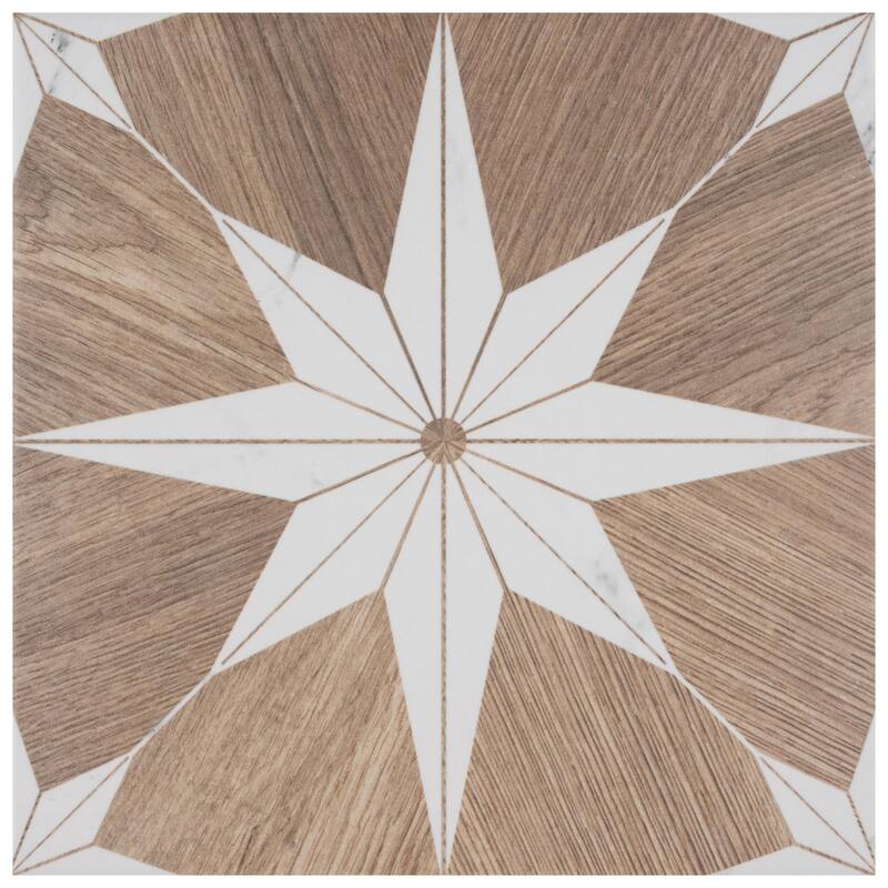 Merola Tile Llama Stella Loire Verso Noce 9-3/4" x 9-3/4" Porcelain Floor and Wall Tile