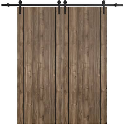 Sturdy Double Barn Door 36 x 80 with Planum 0016 White Silk with 13FT