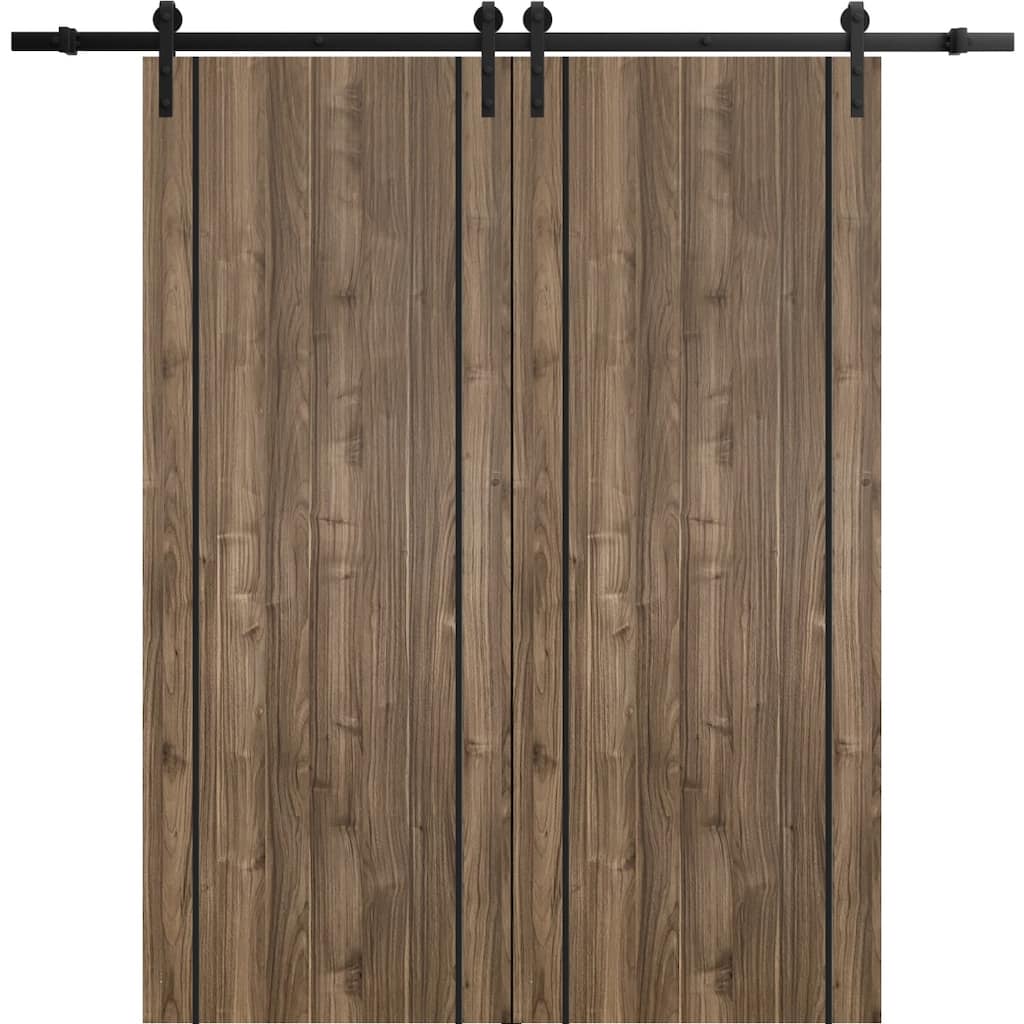 Sturdy Double Barn Door 36 x 80 with Planum 0016 White Silk with 13FT