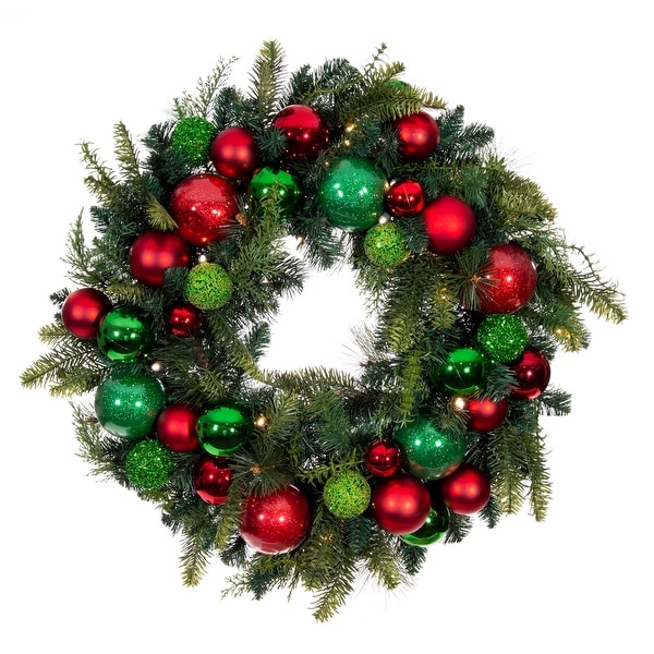 Lit top christmas wreath