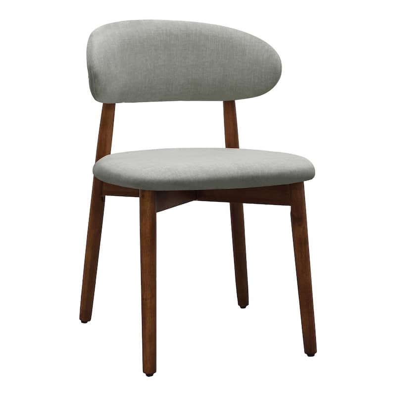 Flannelette Upholstered Dining Chair with Walnut Solid Wood Legs, Armless Chair Set of 2 for Kitchen, Restaurant, Living