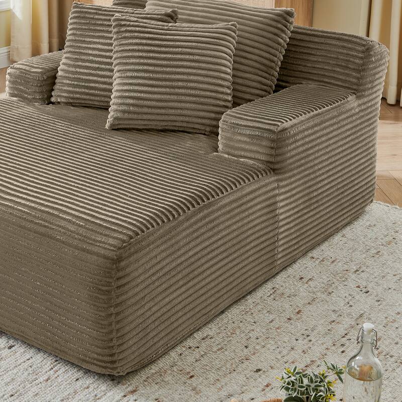 Oversized Single Lazy Sofa Lounge Chair, High-Density Foam Filled Reading Chair, Velvet Upholstered Boneless Chairs