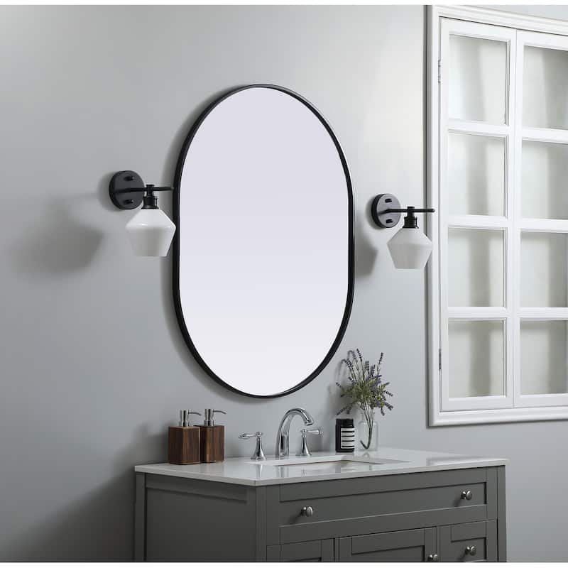 Indigo Home Metal Frame Oval Mirror 30x40 Inch