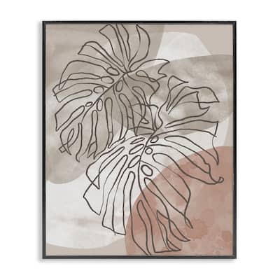 Stupell Leaf Outlines in Earth Tones Framed Giclee Art Design By Cat Thurman Designs