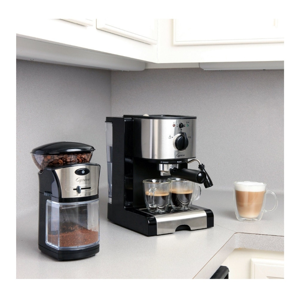 Capresso EC100 Pump Espresso and Cappuccino Machine Black Bundle