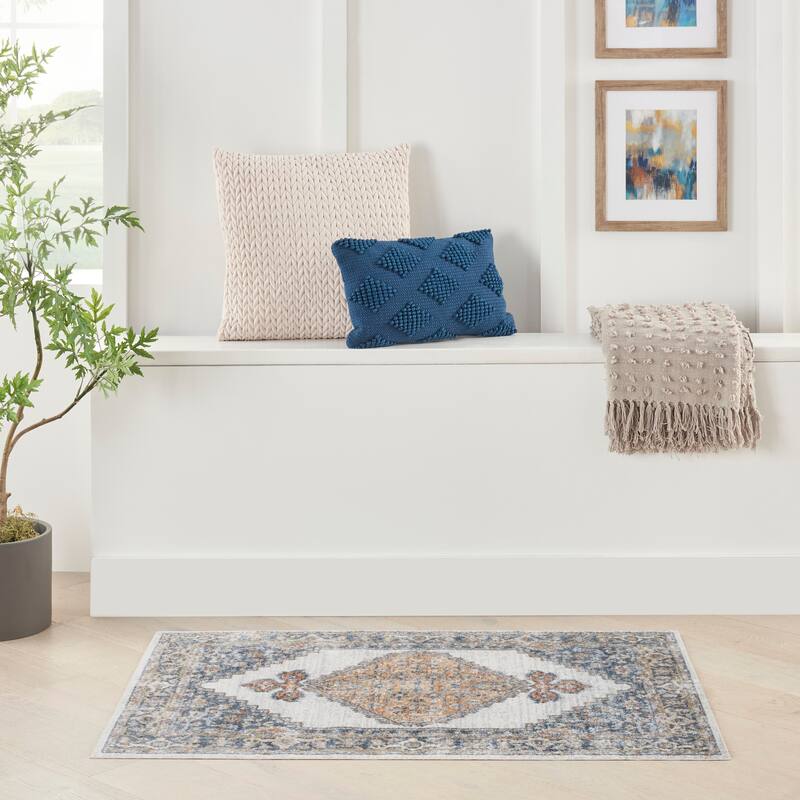 Nourison Astra Machine Washable Distressed Area Rug