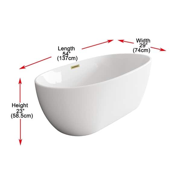 dimension image slide 2 of 16, Adler Soaking Bathtub in Glossy White