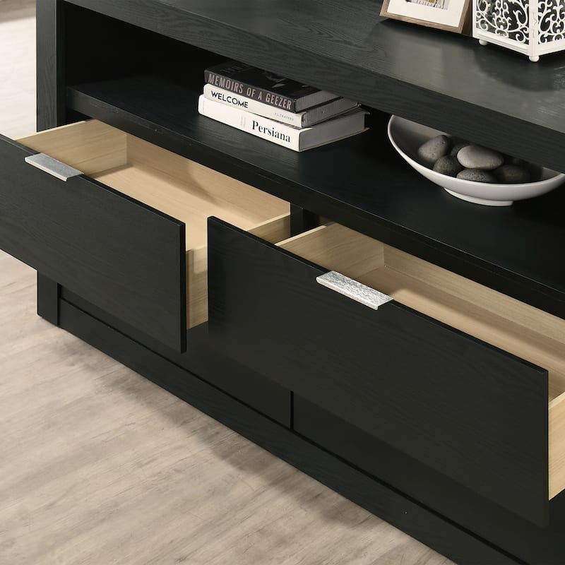 Furniture of America Merro Modern 3-Piece Solid Wood Dresser and 2 Nightstand Bedroom Set