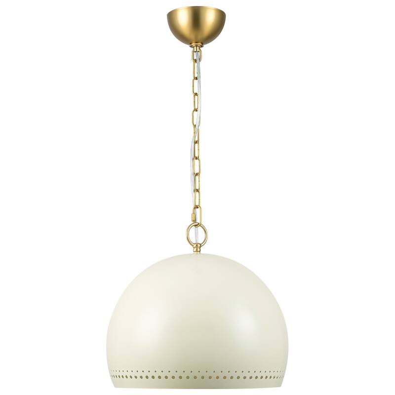 1-Light Modern Black/White Dome Pendant Kitchen Island Light