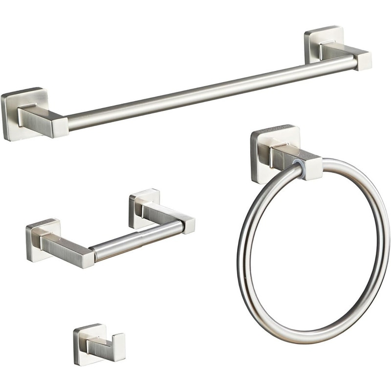 4-piece stainless steel wall-mounted towel bar set