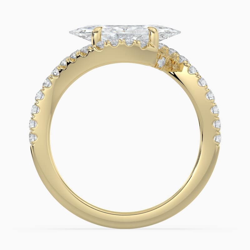 Auriya 14k Gold Lab Grown Marquise Diamond East-West Bypass Engagement Ring 1.00 to 5.00 ct. tw. (F-G, VS)