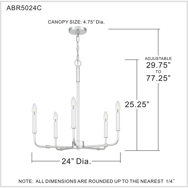 Quoizel Abner Steel 5-light Chandelier