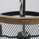 preview thumbnail 10 of 11, Deun Modern Farmhouse 4-Light Drum Mesh Cage Wood Grain Chandelier for Dining Room