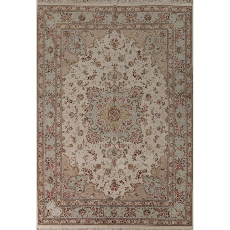 Vegetable Dye Tabriz Chinese Area Rug Handmade Wool Carpet - 8'8" x 11'6"