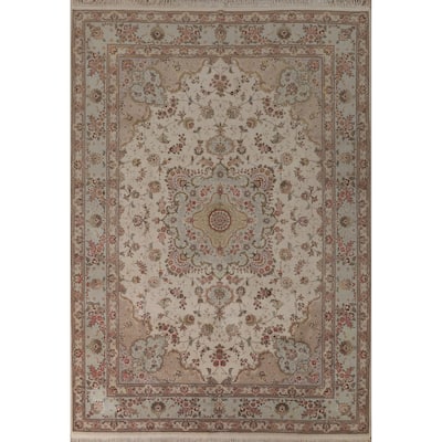 Vegetable Dye Tabriz Chinese Area Rug Handmade Wool Carpet - 8'8" x 11'6"