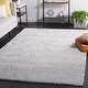preview thumbnail 4 of 44, SAFAVIEH Tahoe Shag Heikea 1.2-inch Thick Rug 6'7" Square - Light Grey - Square