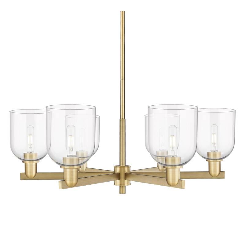 Innovations Lighting 716-6CR-12-36 Bella Chandelier Bella 6 Light 36" - Brushed Brass / Clear