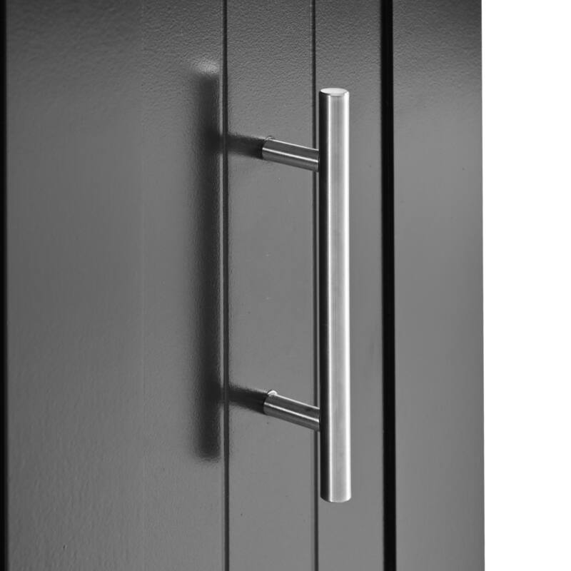 46'' Kitchen Island with Drop Leaf, 3 Tier Pull Out Cabinet Organizer, Towel Rack and 2 Drawers - 46'' x 29.5'' x 37''