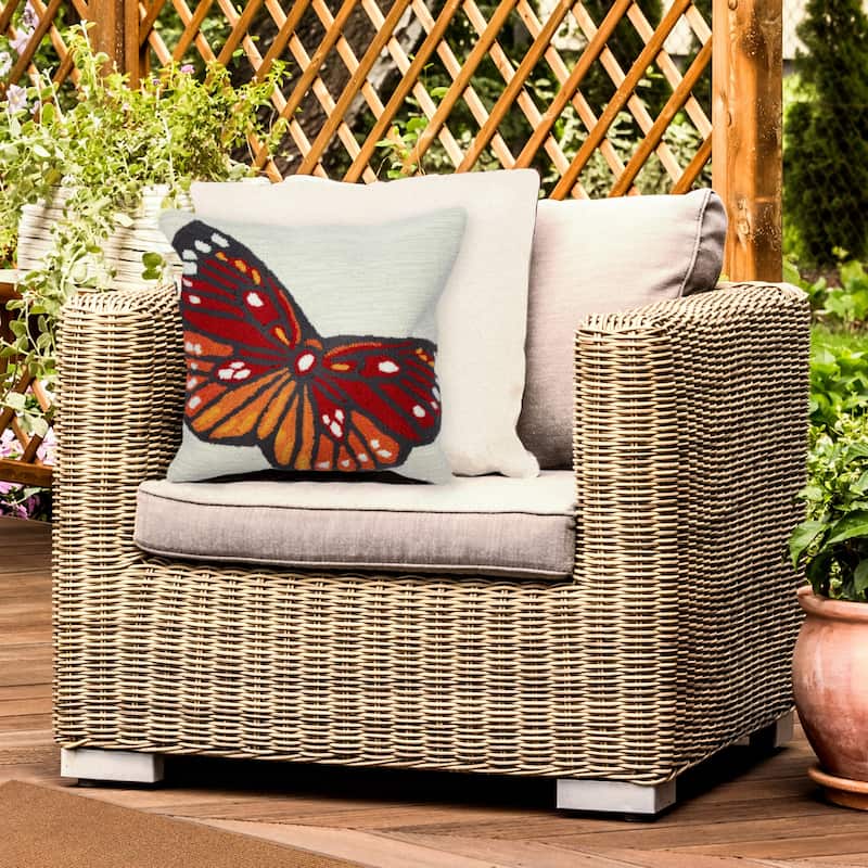 Liora Manne Frontporch Butterfly Indoor/Outdoor Pillow