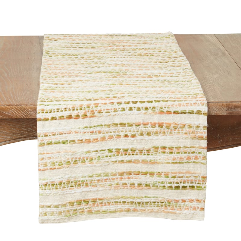 Contemporary Stripe Woven Table Runner - 16"x72" - Green - 16"x72"