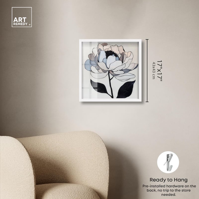 Gray Scale Flower II Shadowbox by Art Remedy