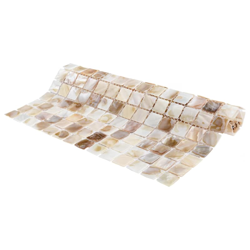 Merola Tile Conchella Square Natural 12" x 12" Natural Shell Wall Tile