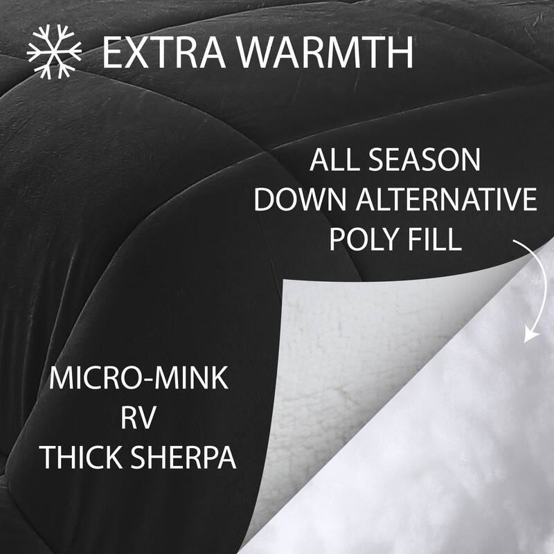 Swift Home Reversible Micromink and Sherpa Down Alternative Bedding Comforter Set