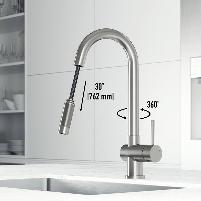 VIGO Gramercy 17" H Single Handle Pull-Down Spout Kitchen Faucet with Touchless Sensor