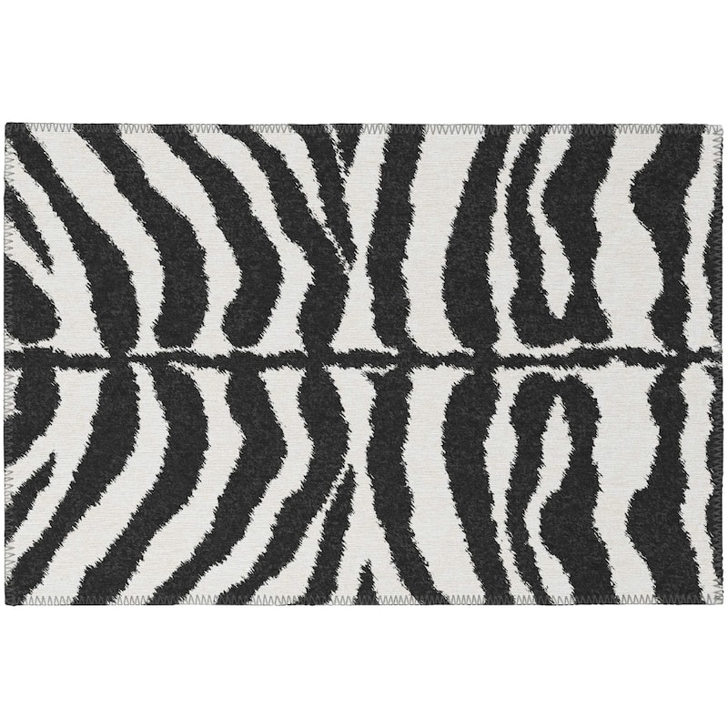 Addison Indoor/ Outdoor Safari Zebra Animal Print Washable Area Rug