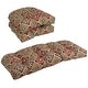 preview thumbnail 4 of 21, Rounded Back Tufted Indoor/Outdoor Settee Cushion Set (Set of 3) - 19 x 19 Adonis Jewel