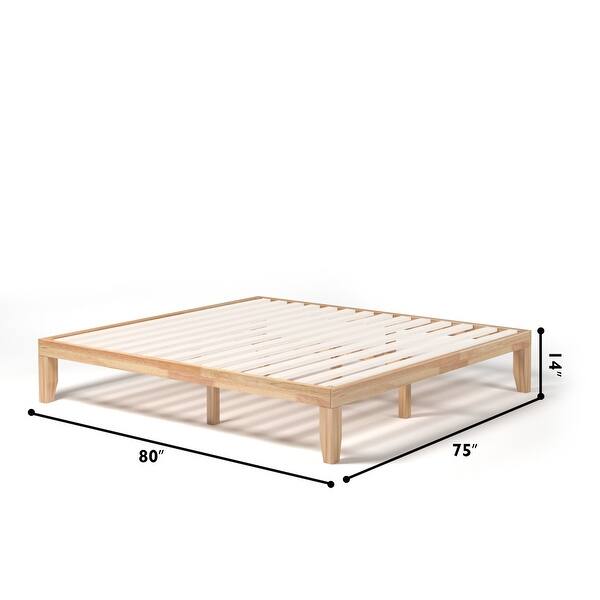 Costway King Size 14'' Wooden Bed Frame Mattress Platform Wood Slats ...
