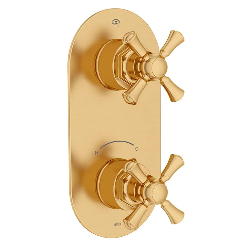 DXV Oak Hill 2-Handle Thermostatic Slim Valve with Cross Handles