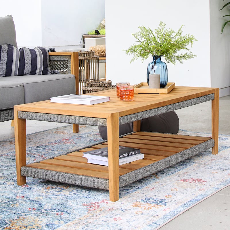 Cambridge Casual Nassau 4-Piece Teak Wood Outdoor Conversation Set