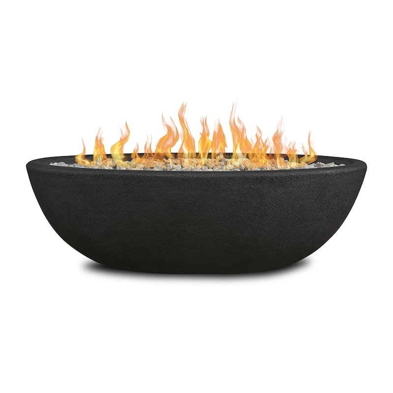 Riverside 48" Oval Propane Fire Bowl in Shale by Real Flame