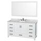 Option White / White Carrara Marble Top / Brushed Chrome