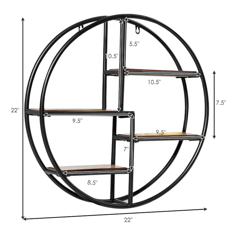 Wall Mounted Circular Shelf Round Wall Hanging 4Tier Shelves