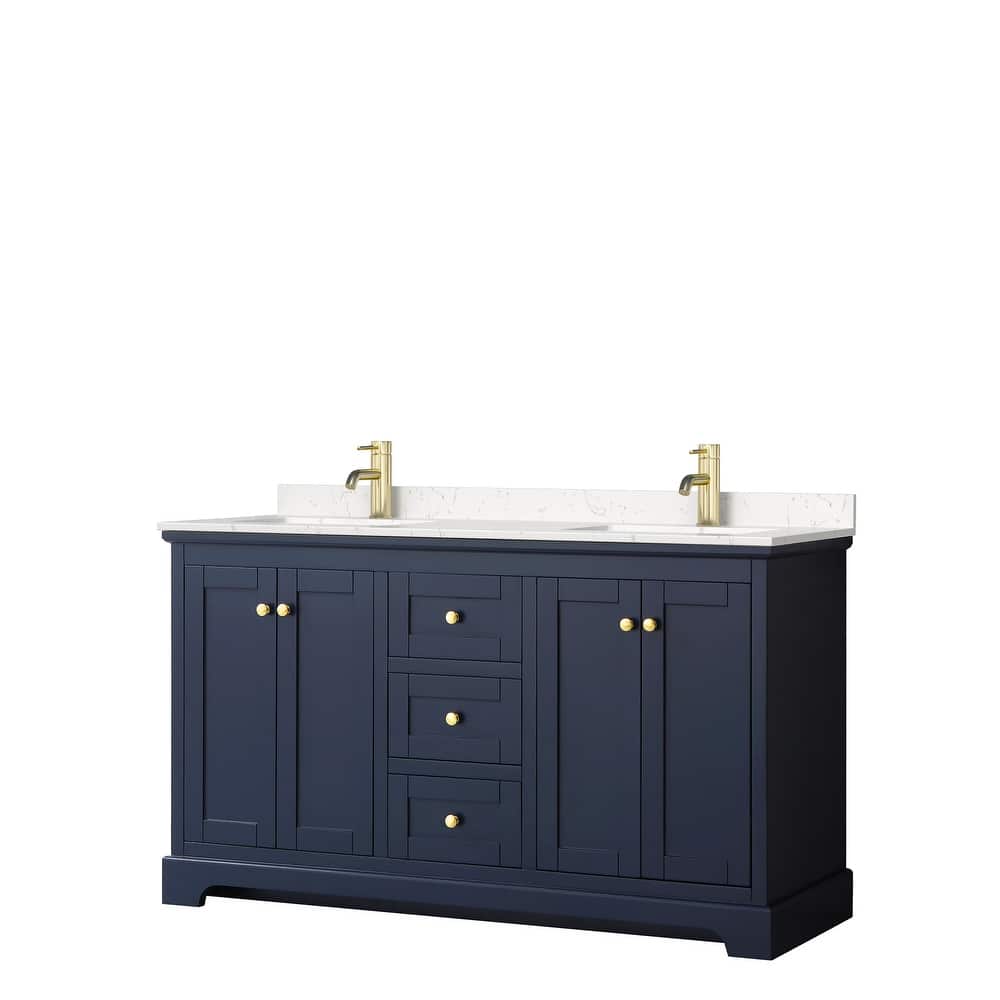 Avery 60 Inch Double Vanity, Cultured Marble Top