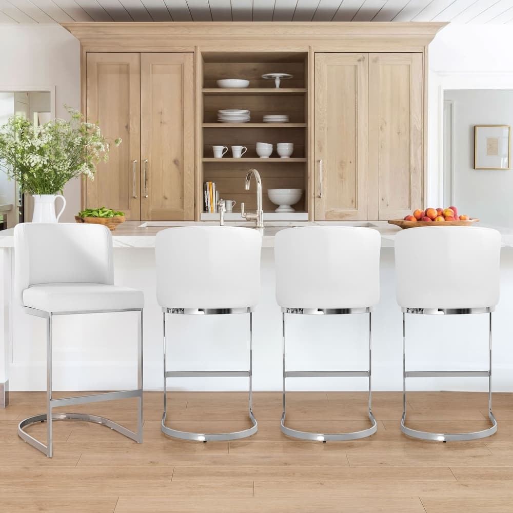 26" Upholstered Bar Stools, Counter Height Stools - 18.11"W x 19.69"D x 37.4"H