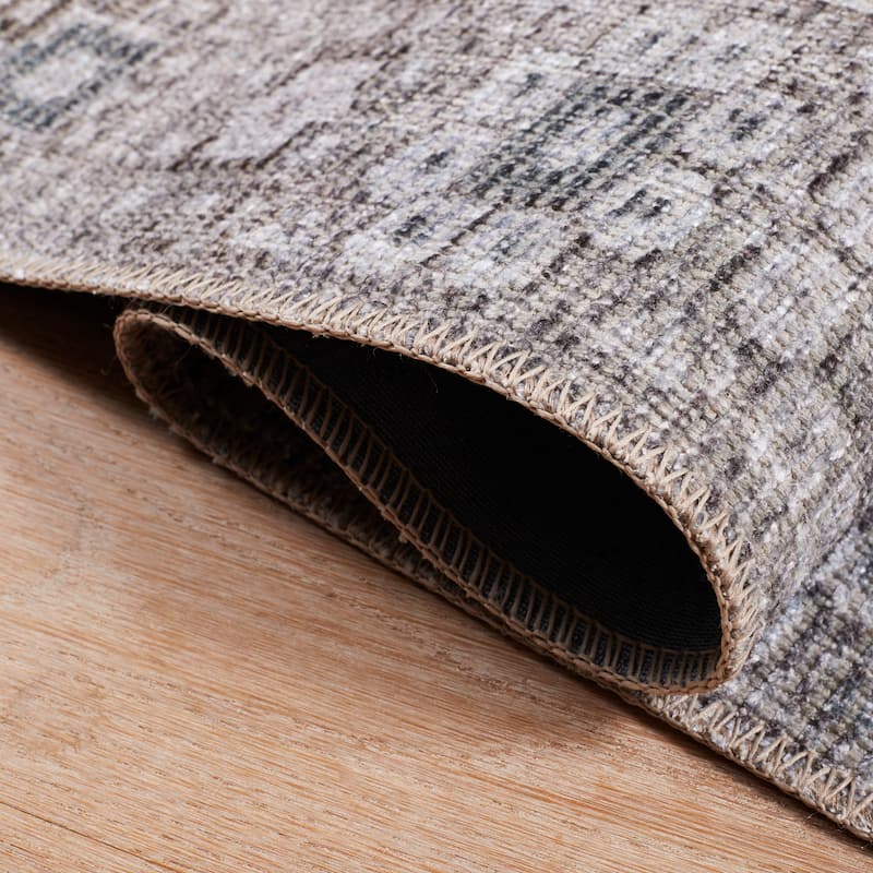 Terra by Obeetee Avalon Medallion Gray Rug